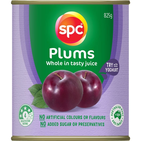 SPC Whole Plums In Juice 825g