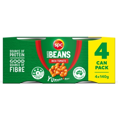 SPC Baked Beans Rich Tomato 4 x 140g