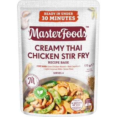 MasterFoods Stove Top Recipe Base Creamy Thai Chicken Stir Fry Pouch 175g