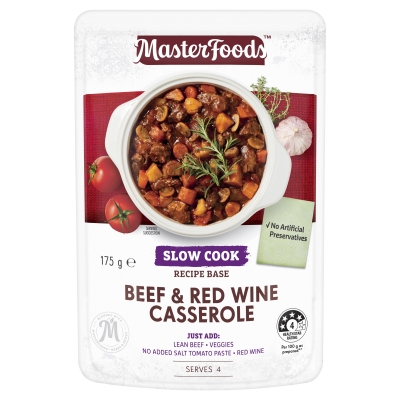 MasterFoods Slow Cook Recipe Base Beef & Red Wine Casserole Pouch 175g