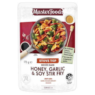 MasterFoods Stove Top Recipe Base Honey Garlic & Soy Stir Fry Pouch 175g