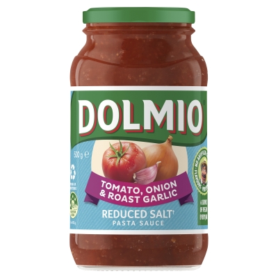 Dolmio Extra Tomato Onion & Roast Garlic Salt Reduced Pasta Sauce 500g