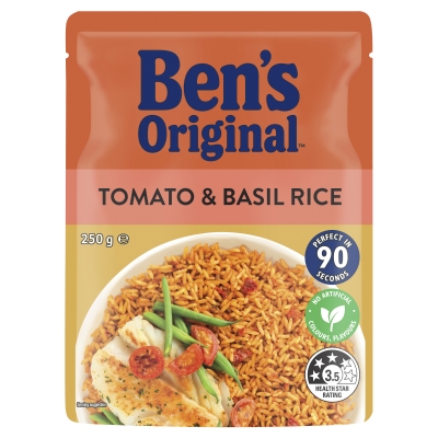 Ben's Rice Microwaveable Tomato & Basil 250g