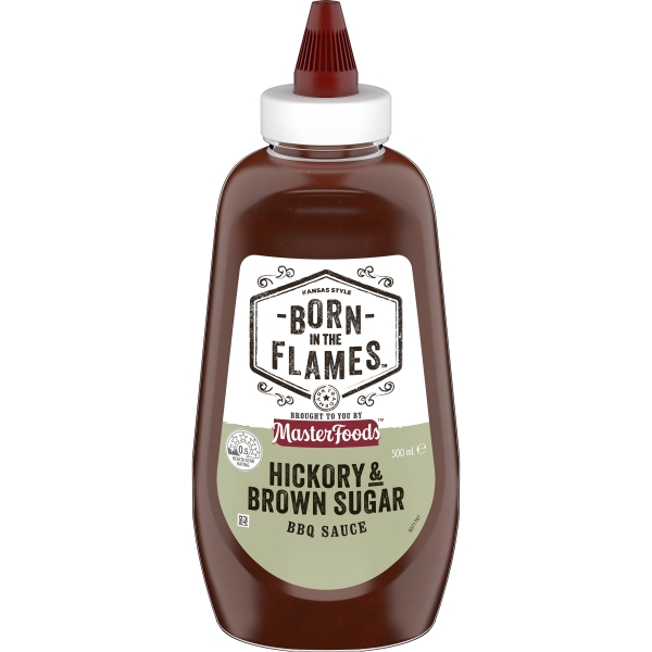 Masterfoods Born In The Flames Hickory & Brown Sugar BBQ Sauce 500ml