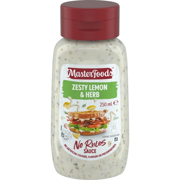 MasterFoods Zesty Lemon & Herb No Rules Sauce 250mL