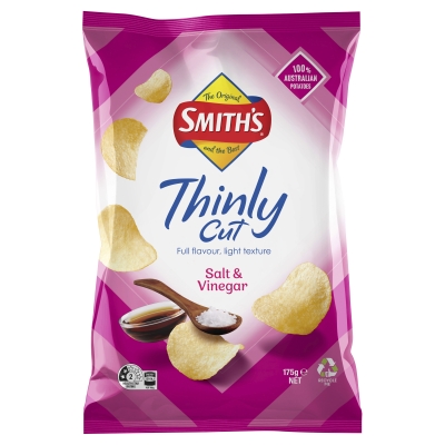 Smith's Thinly Cut Salt & Vinegar Chips 175g