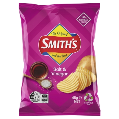 Smith's Crinkle Cut Salt & Vinegar Chips 45g