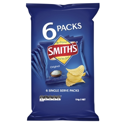 Smith's Crinkle Cut Original Chips 6 Pack 114g