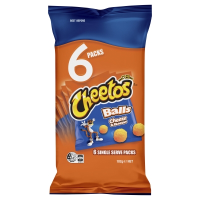 Cheetos Cheese & Bacon Balls 6 Pack 102g