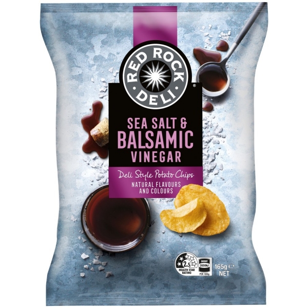 Red Rock Deli Sea Salt & Balsamic Vinegar Chips 165g