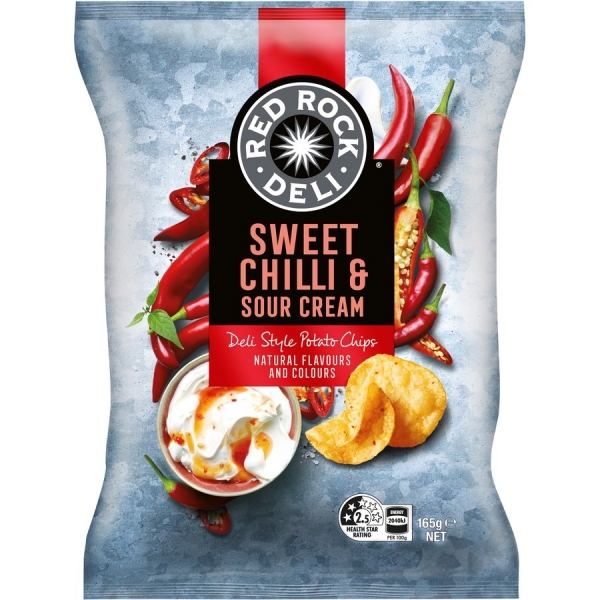 Red Rock Deli Sweet Chilli & Sour Cream Chips 165g