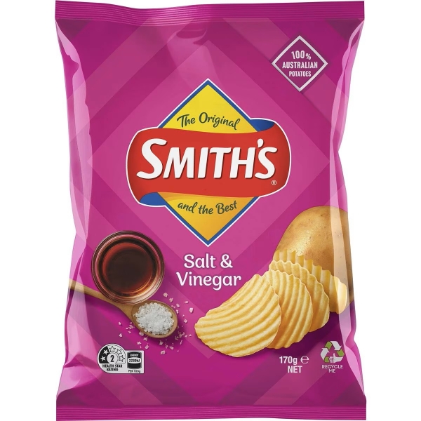 Smith's Crinkle Cut Salt & Vinegar Chips 170g