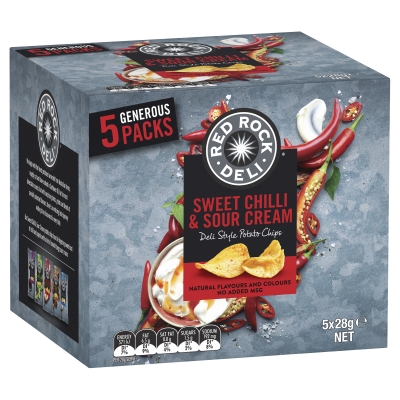 Red Rock Deli Sweet Chilli & Sour Cream 5 Pack 140g