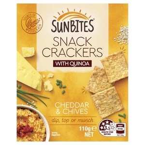 Sunbites Snack Crackers Cheddar & Chives 110g