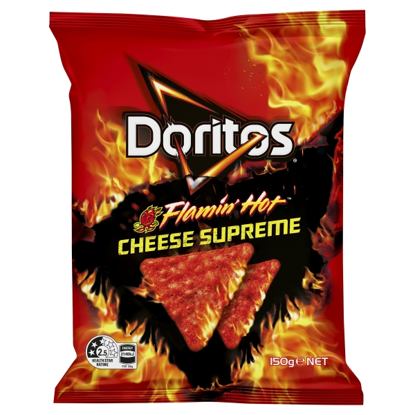 Doritos Corn Chips Flamin Hot Cheese Supreme 150g