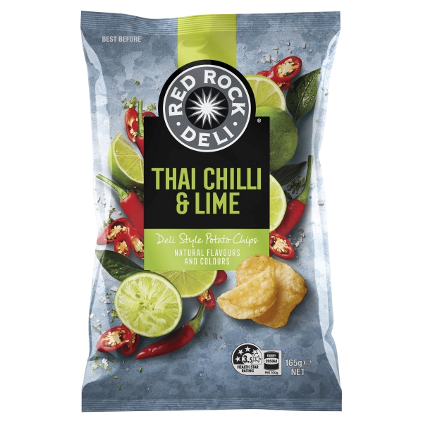 Red Rock Deli Chips Thai Chilli Lime 165g