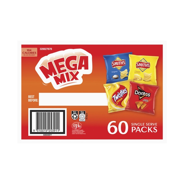 Smith's Party Mix Variety 60 Pack 1.14kg