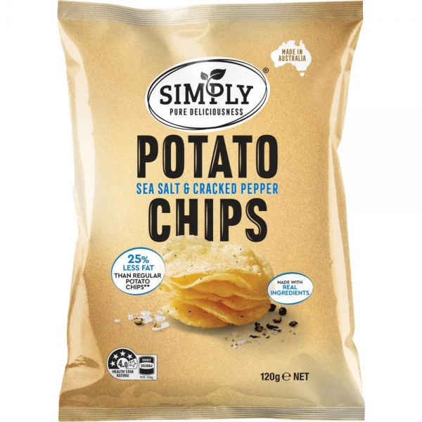 Simply Potato Chips Sea Salt & Pepper 120g