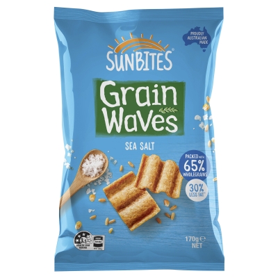 Sunbites Grain Waves Wholegrain Chips Sea Salt 170g