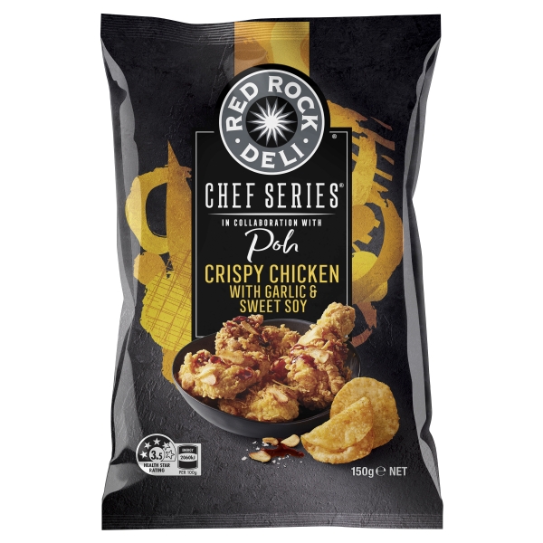 Red Rock Deli Crispy Chicken Garlic & Sweet Soy Chips 150g