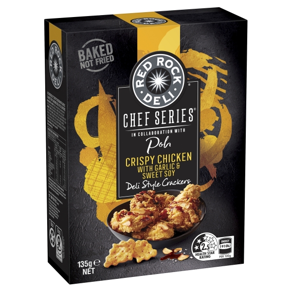 Red Rock Deli Crackers Chicken Garlic Soy 135g