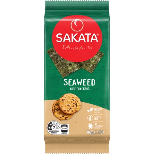 Sakata Rice Crackers Wholegrain Seaweed 80g