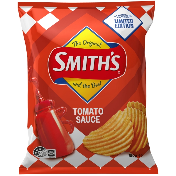 Smith's Crinkle Cut Chips Tomato Sauce 150g