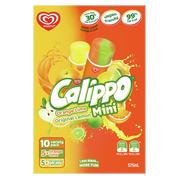 Streets Calippo Lemon Orange Lime 10 Pack 575ml