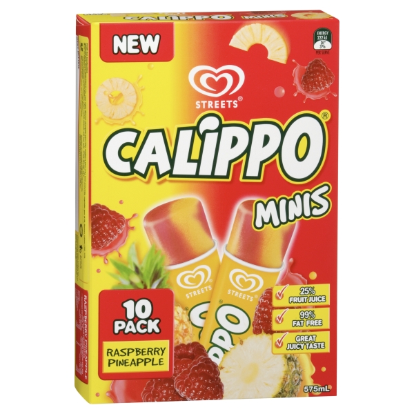 Streets Calippo Minis Raspberry & Pineapple 10 Pack 575ml