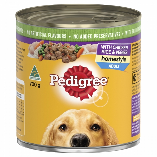 Pedigree Dog Food Homestyle Adult Chicken Rice & Vegies 700g