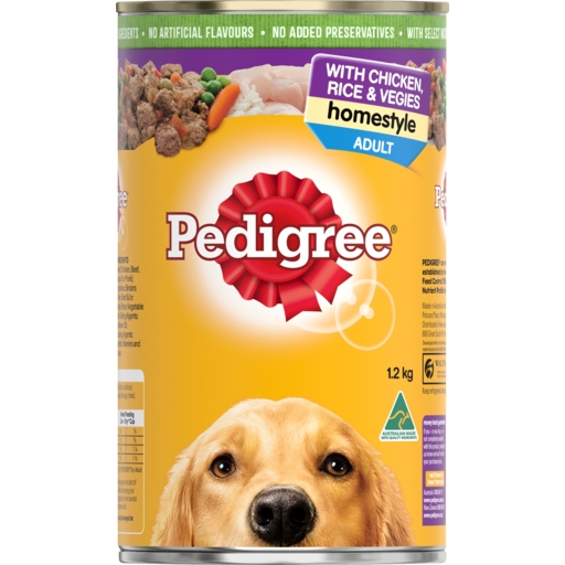 Pedigree With Chicken Rice & Vegies Homestyle Adult 1.2kg