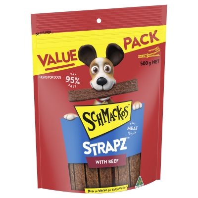 Schmackos Strapz With Beef 500g