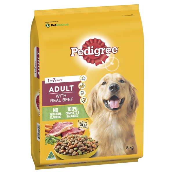 Pedigree Dry Dog Food Adult With Real Beef 8kg