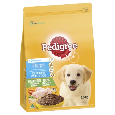 Pedigree Dry Dog Food Puppy Chicken With Rice 2.5kg