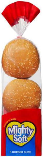 Mighty Soft Buns Hamburger 6 Pack