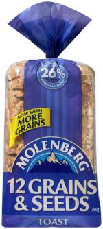 Molenberg Bread 12 Seeds & Grain Toast 700g