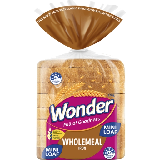 Wonder White Mini Loaf Wholemeal 320g