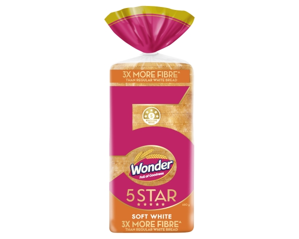 Wonder 5 Star White Sliced Bread 680g