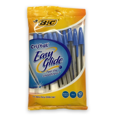 Bic Pens Cristal Easy Glide Blue 10 Pack