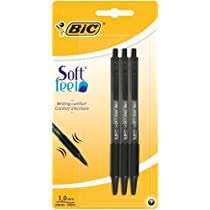 Bic Soft Feel Retractable Black Pen 3 Pack