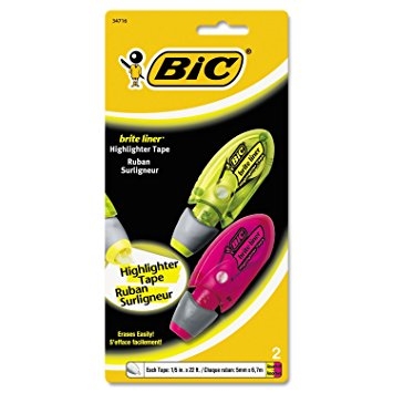 Bic Brite Liner Grip Yellow & Pink 2 Pack