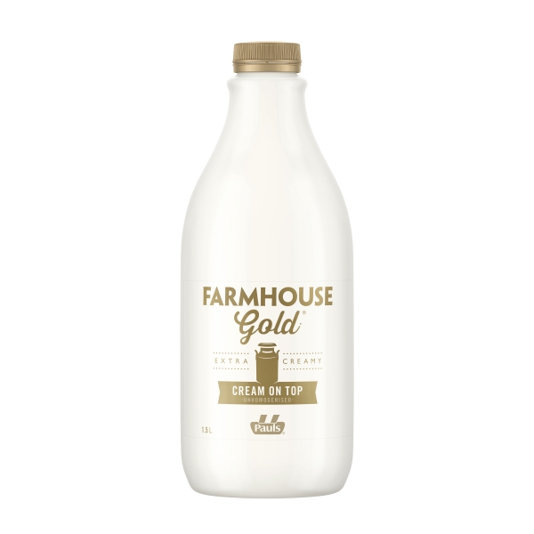 Pauls Milk Farmhouse Gold Cream On Top Unhomogenised 1.5lt