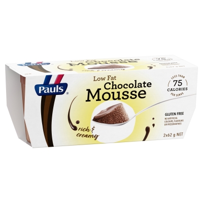 Pauls Chocolate Mousse Low Fat 2 x 62g