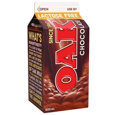 Oak Lactose Free Chocolate Milk 600ml