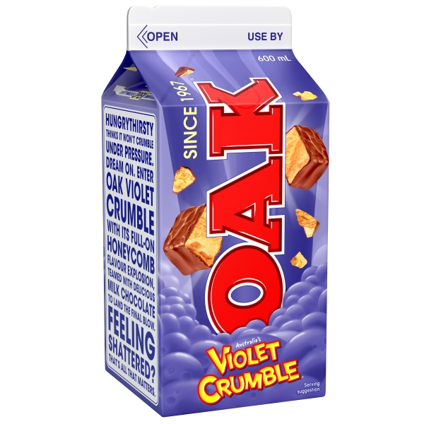 Oak Flavoured Milk Violet Crumble 600mL