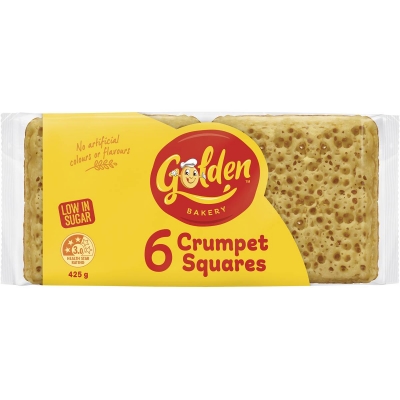 Golden Crumpet Squares 6 Pack 425g