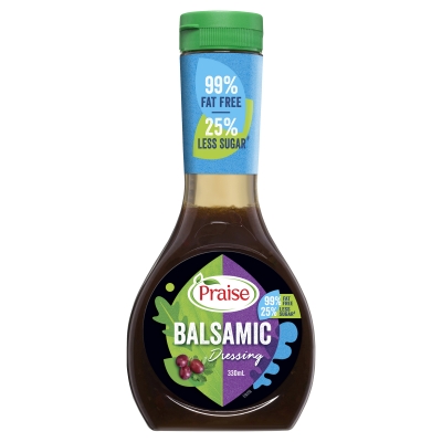 Praise Balsamic Dressing 99% Fat Free + 25% Less Sugar 330ml