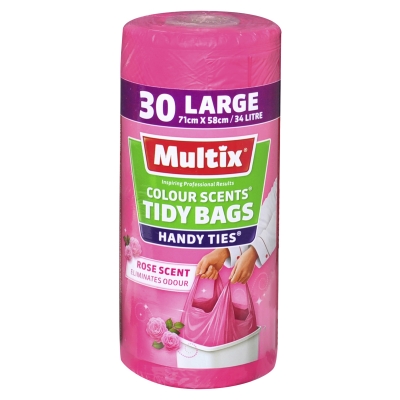 Multix Handy Ties Tidy Bag Rose Large 34lt 30 Pack