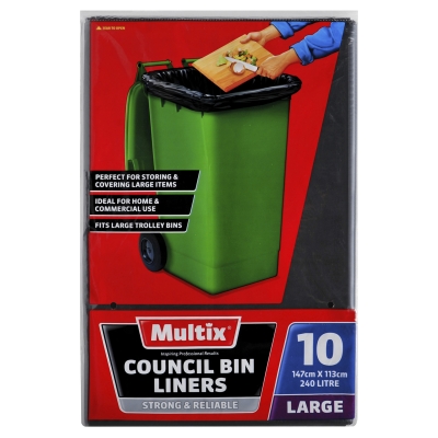 Multix Council Bin Liners Large 240lt 10 Pack