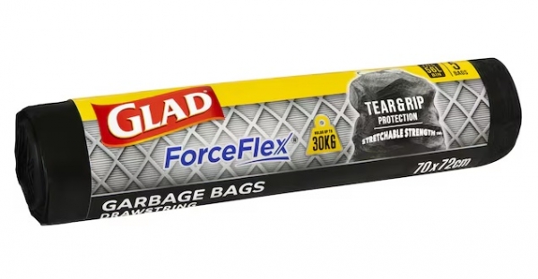 Glad Force Flex Garbage Bags 50lt 70 x 72cm 5 Pack